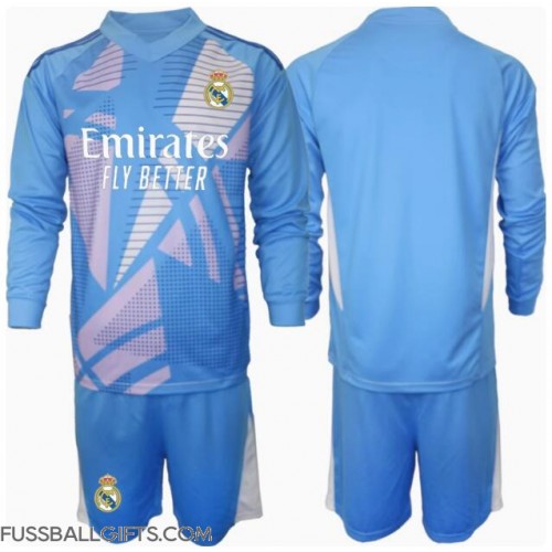 Real Madrid Torwart Fußballbekleidung Heimtrikot Kinder 2024-25 Langarm (+ kurze hosen)